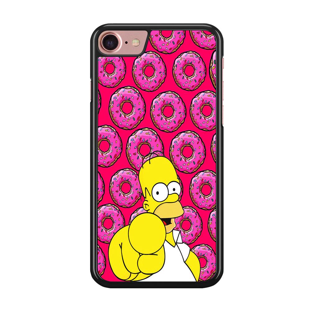 Homer Simpson Donut iPhone SE 2020 Case-Rubber / Black (2D Case)-Xtracase