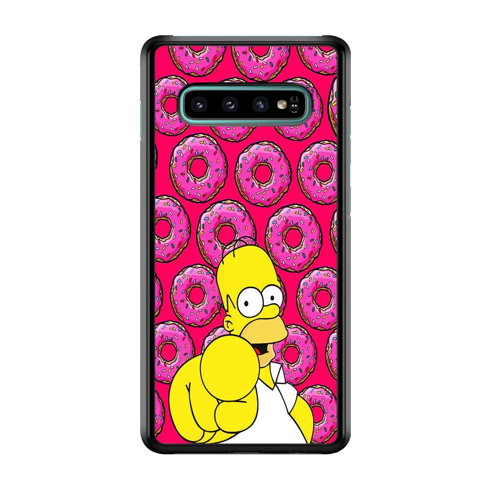 Homer Simpson Donut Samsung Galaxy S10 Case-Plastic / Full Wrap (3D Case)-Xtracase