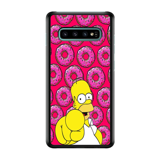 Homer Simpson Donut Samsung Galaxy S10 Case-Plastic / Full Wrap (3D Case)-Xtracase