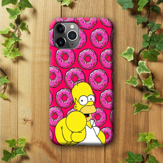 Homer Simpson Donut iPhone 11 Pro Case-Plastic / Full Wrap (3D Case)-Xtracase