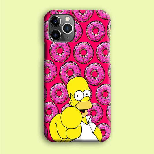 Homer Simpson Donut iPhone 12 Pro Max Case-Plastic / Full Wrap (3D Case)-Xtracase