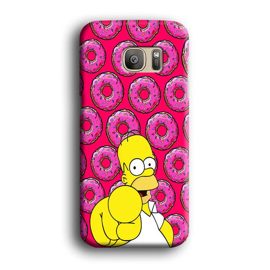 Homer Simpson Donut Samsung Galaxy S7 Edge Case-Plastic / Full Wrap (3D Case)-Xtracase