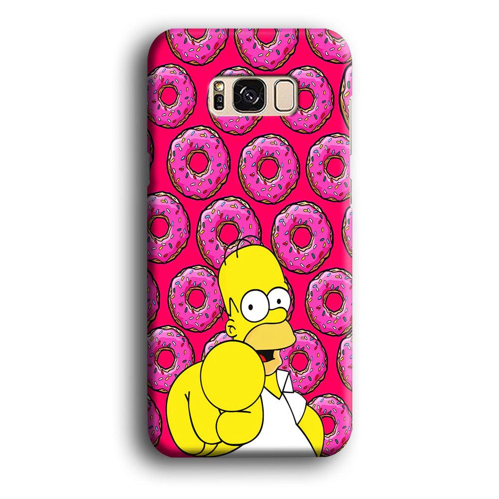 Homer Simpson Donut Samsung Galaxy S8 Case-Plastic / Full Wrap (3D Case)-Xtracase