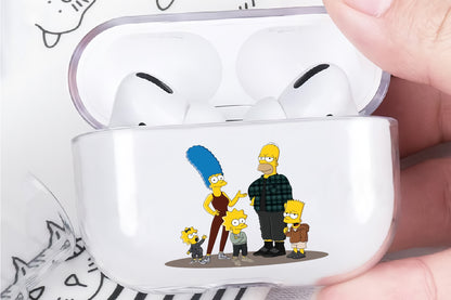 Homer Simpson Family Hard Plastic Protective Clear Case Cover For Apple Airpod Pro