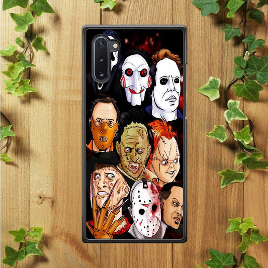 Horror Movie The Faces Samsung Galaxy Note 10 Case-Rubber / Black (2D Case)-Xtracase