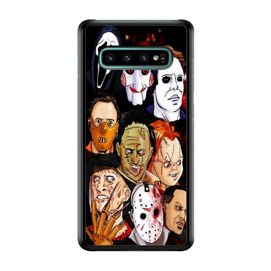 Horror Movie The Faces Samsung Galaxy S10 Plus Case-Rubber / Black (2D Case)-Xtracase