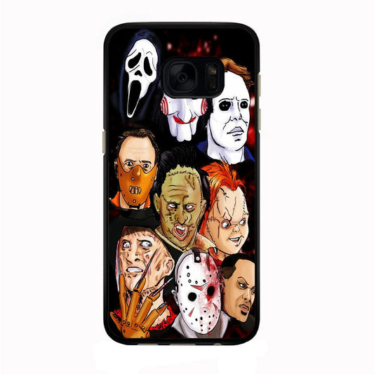 Horror Movie The Faces Samsung Galaxy S7 Edge Case-Rubber / Black (2D Case)-Xtracase