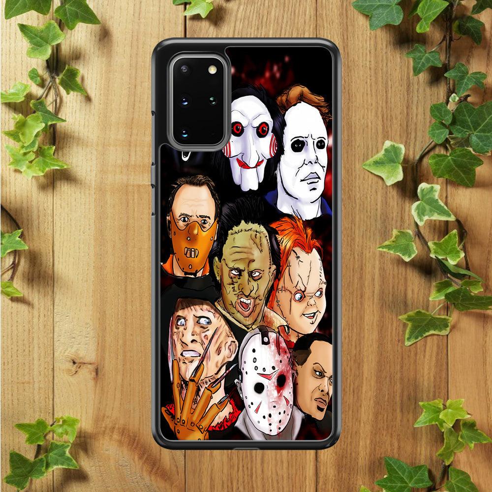 Horror Movie The Faces Samsung Galaxy S20 Plus Case-Rubber / Black (2D Case)-Xtracase
