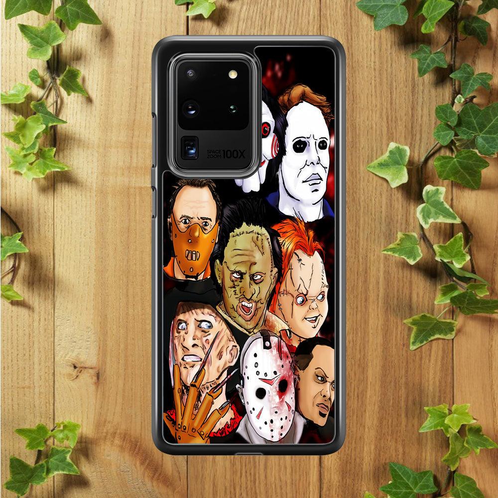 Horror Movie The Faces Samsung Galaxy S20 Ultra Case-Plastic / Full Wrap (3D Case)-Xtracase