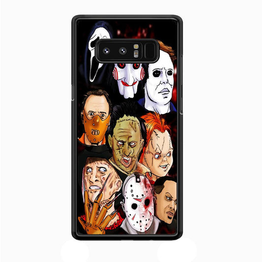 Horror Movie The Faces Samsung Galaxy Note 8 Case-Rubber / Black (2D Case)-Xtracase