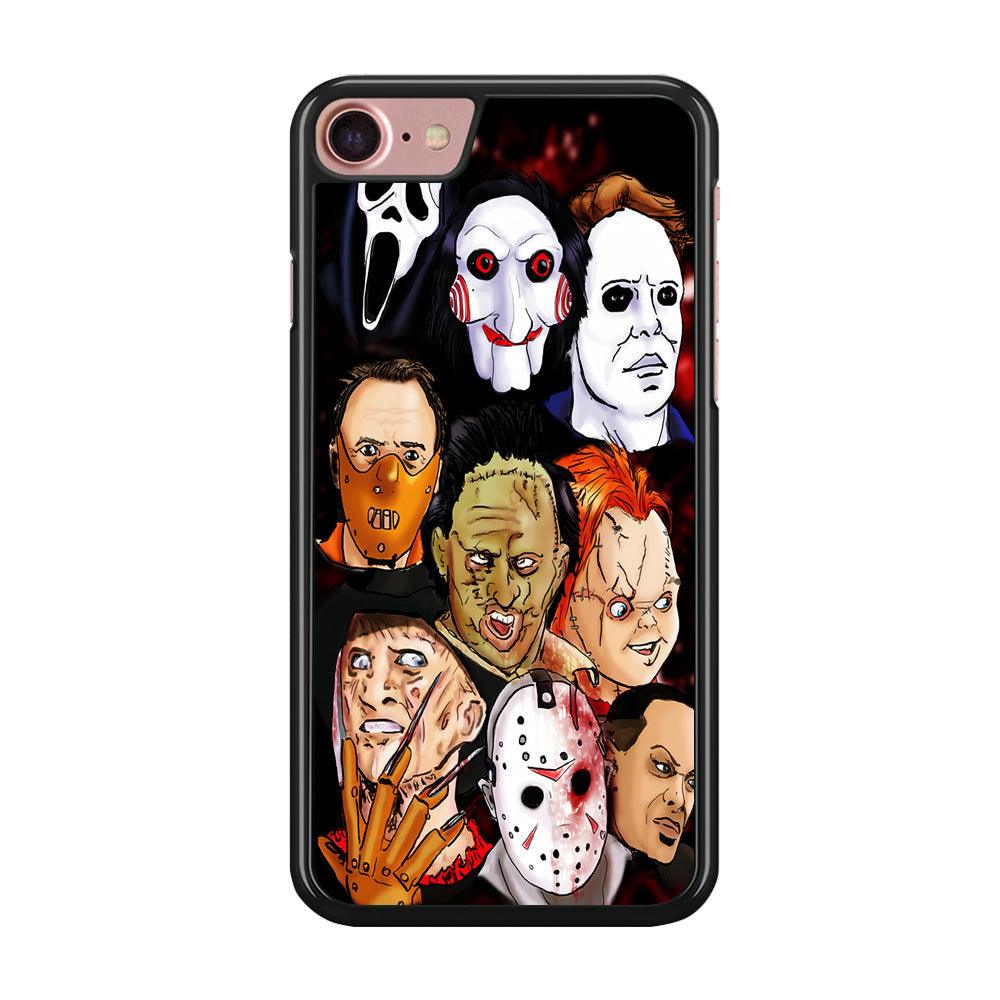Horror Movie The Faces iPhone SE 2020 Case-Rubber / Black (2D Case)-Xtracase
