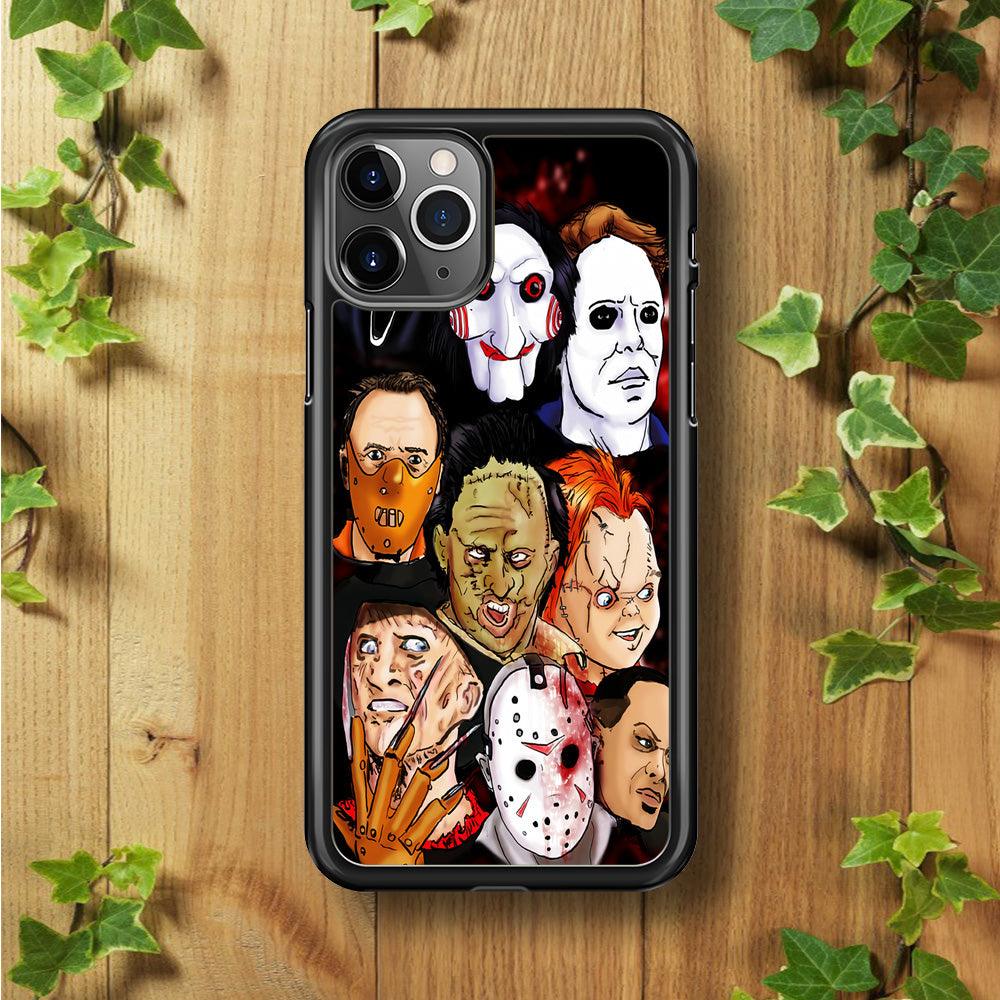 Horror Movie The Faces iPhone 11 Pro Max Case-Rubber / Black (2D Case)-Xtracase