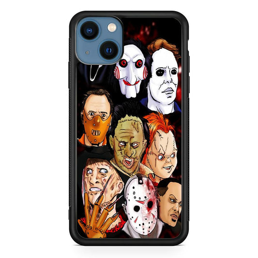 Horror Movie The Faces iPhone 13 Mini Case-Rubber / Black (2D Case)-Xtracase