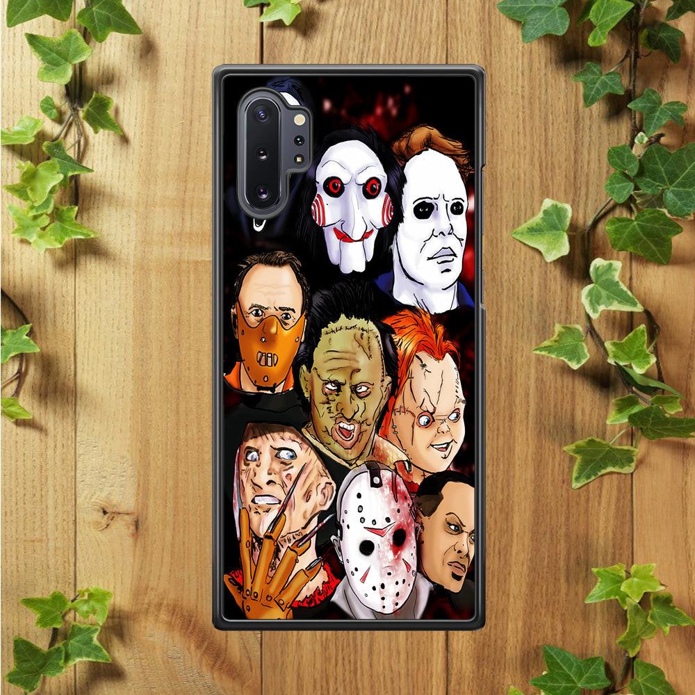 Horror Movie The Faces Samsung Galaxy Note 10 Plus Case-Rubber / White (2D Case)-Xtracase