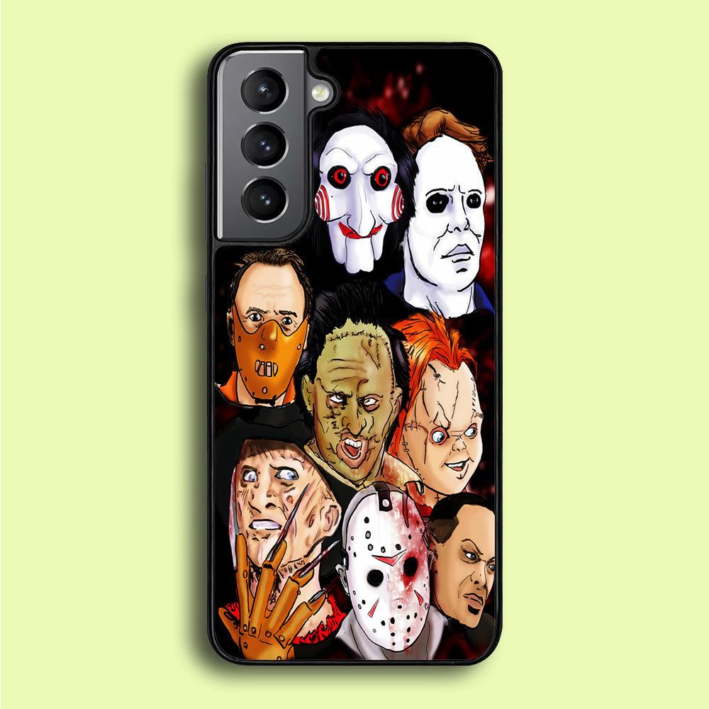 Horror Movie The Faces Samsung Galaxy S21 Plus Case-Rubber / Black (2D Case)-Xtracase