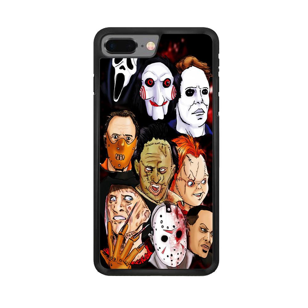 Horror Movie The Faces iPhone 7 Plus Case-Rubber / Black (2D Case)-Xtracase