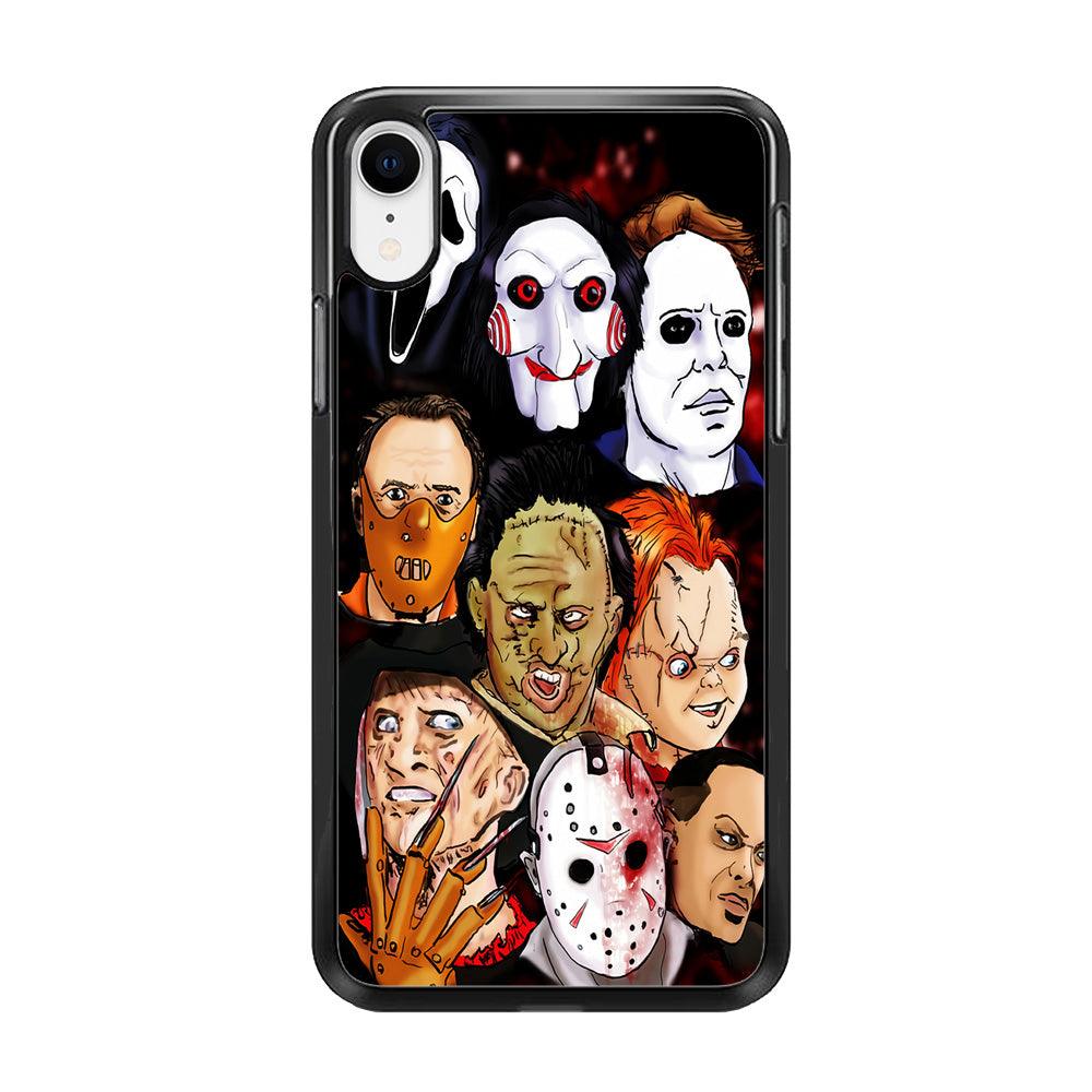 Horror Movie The Faces iPhone XR Case-Rubber / Black (2D Case)-Xtracase