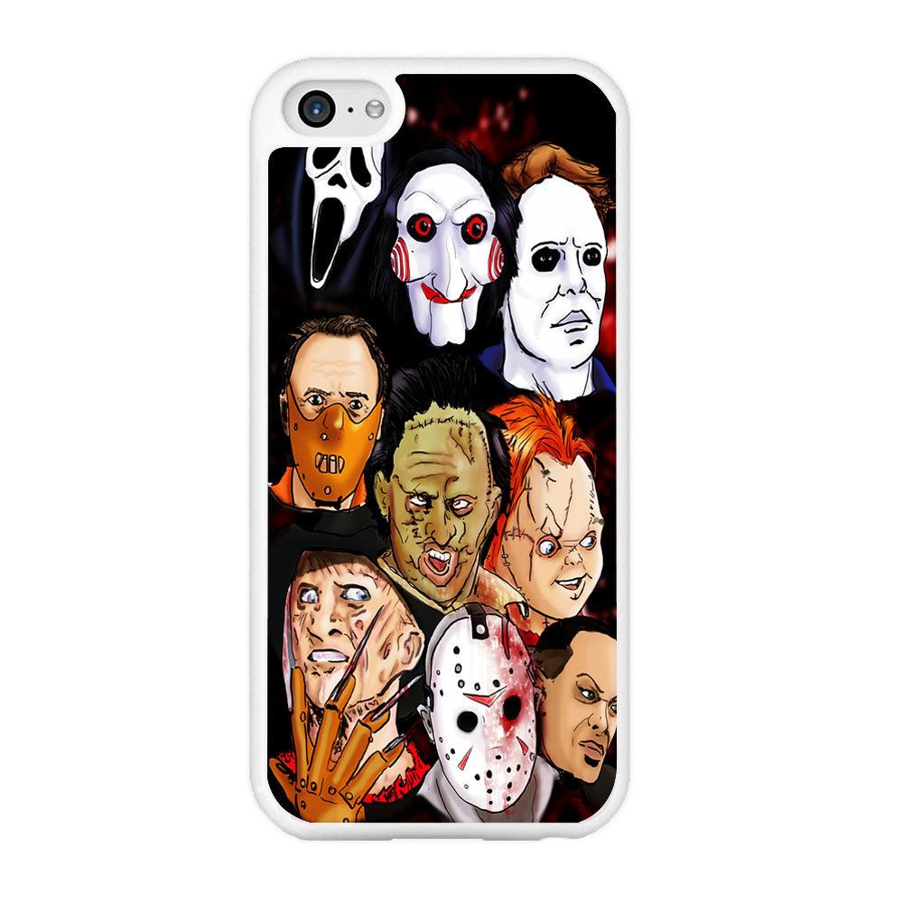 Horror Movie The Faces iPhone 5 | 5s Case-Rubber / White (2D Case)-Xtracase