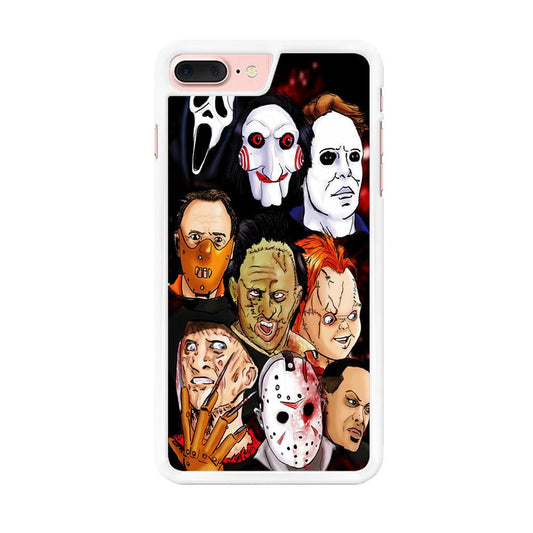 Horror Movie The Faces iPhone 8 Plus Case-Rubber / White (2D Case)-Xtracase