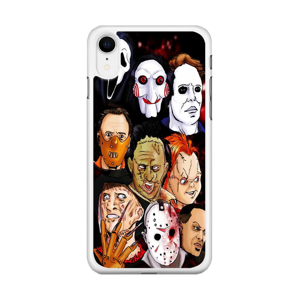 Horror Movie The Faces iPhone XR Case-Rubber / White (2D Case)-Xtracase