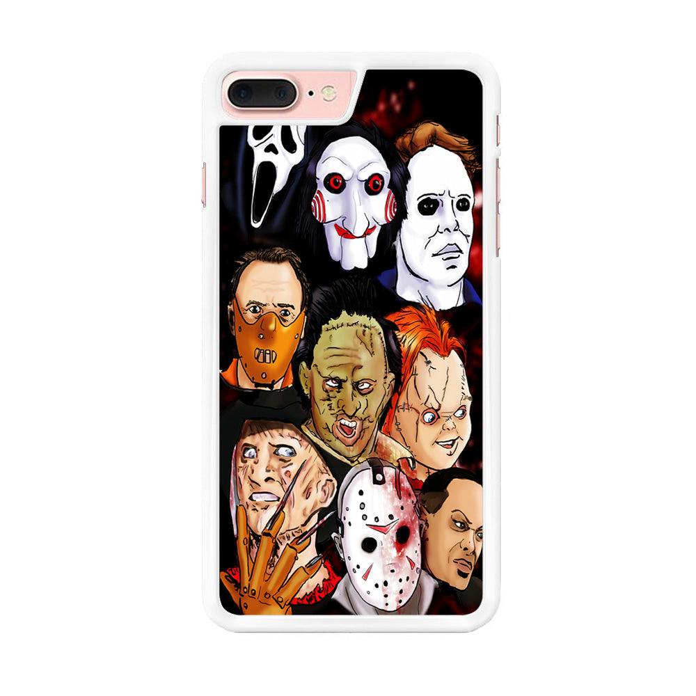 Horror Movie The Faces iPhone 7 Plus Case-Rubber / White (2D Case)-Xtracase