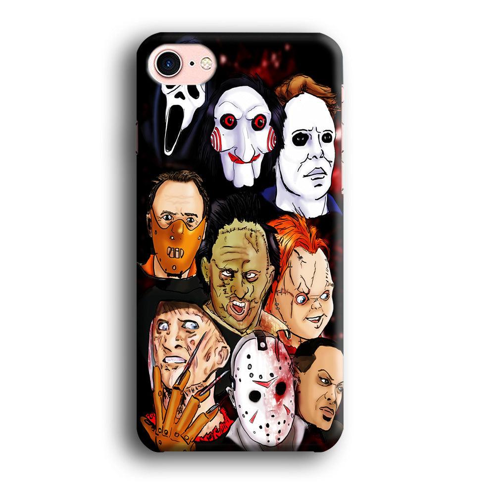 Horror Movie The Faces iPhone 7 Case-Plastic / Full Wrap (3D Case)-Xtracase