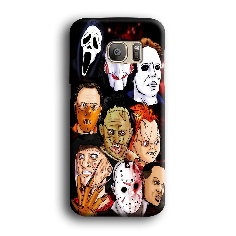 Horror Movie The Faces Samsung Galaxy S7 Edge Case-Plastic / Full Wrap (3D Case)-Xtracase