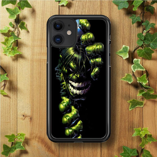Hulk 001 iPhone 11 Case-Rubber / Black (2D Case)-Xtracase