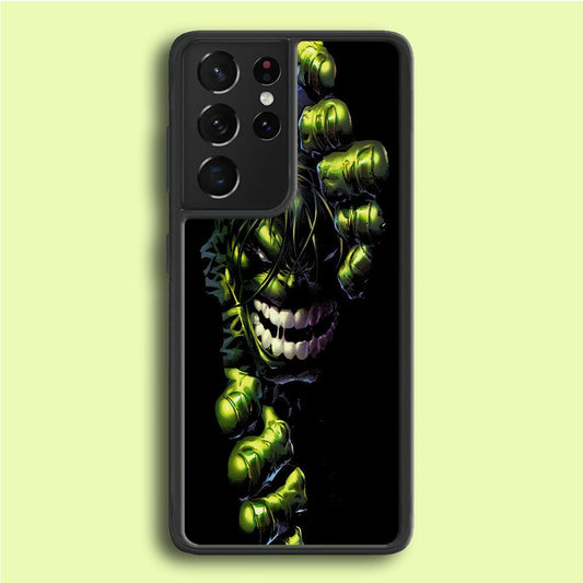 Hulk 001 Samsung Galaxy S21 Ultra Case-Rubber / White (2D Case)-Xtracase