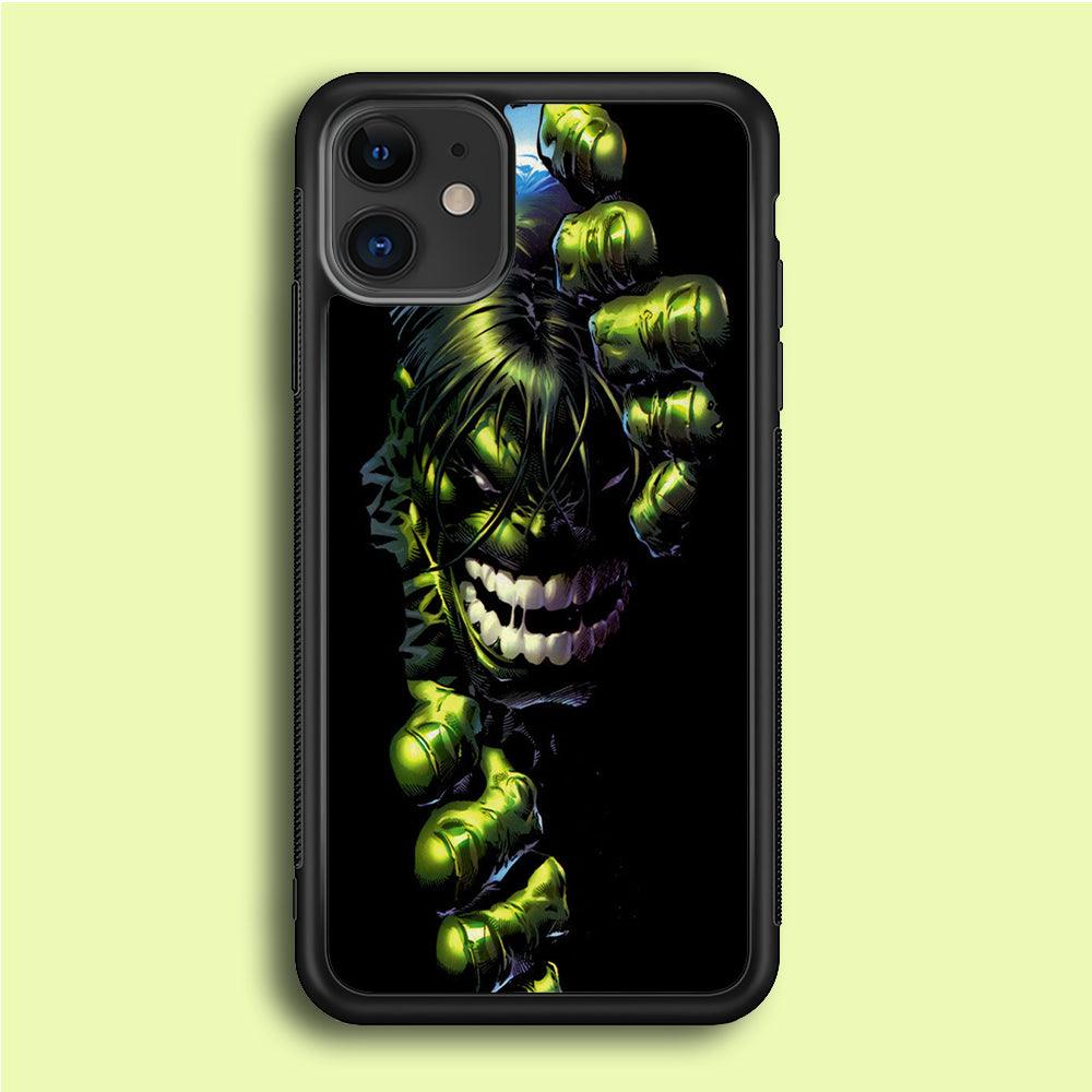 Hulk 001 iPhone 12 Case-Rubber / Black (2D Case)-Xtracase