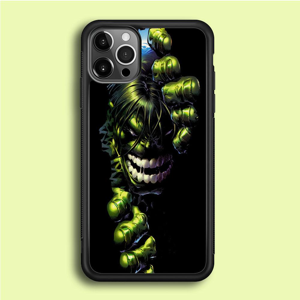 Hulk 001 iPhone 12 Pro Case-Rubber / Black (2D Case)-Xtracase