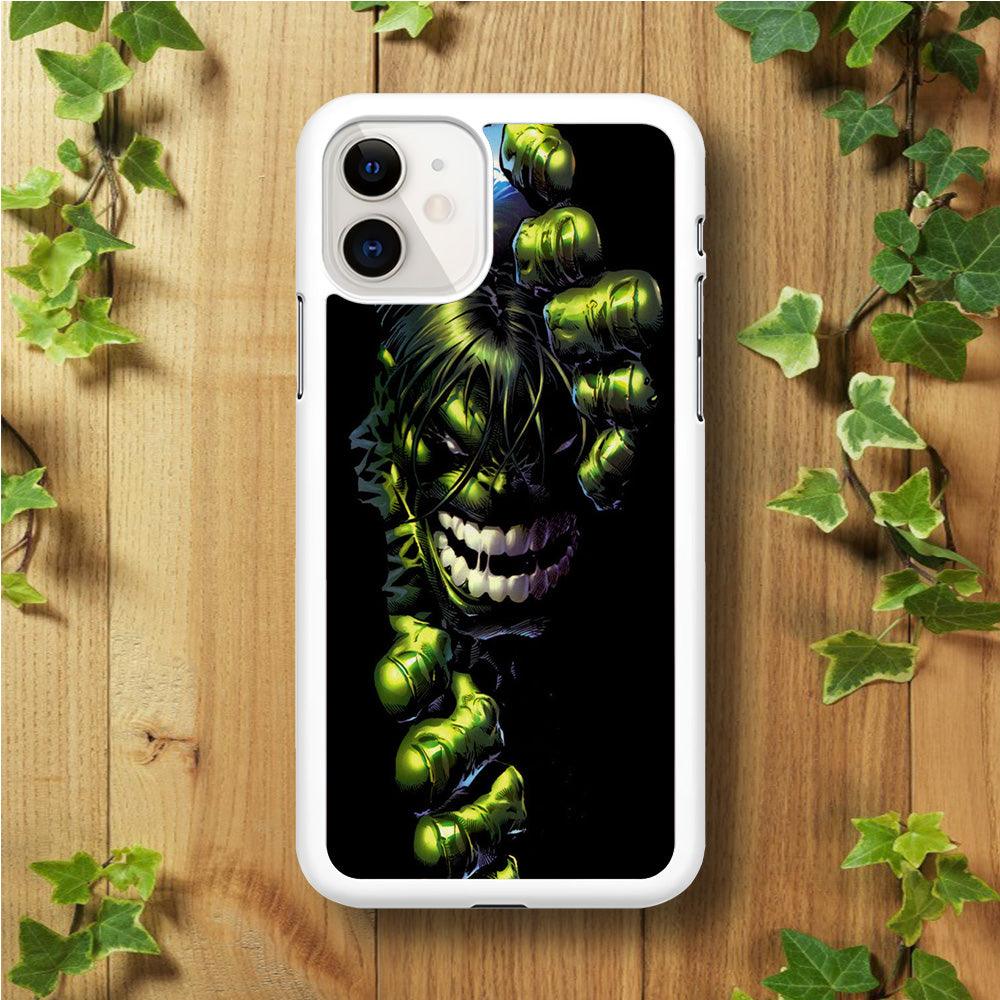 Hulk 001 iPhone 11 Case-Rubber / White (2D Case)-Xtracase