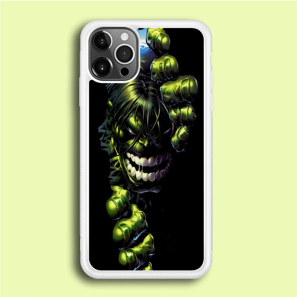 Hulk 001 iPhone 12 Pro Case-Rubber / White (2D Case)-Xtracase