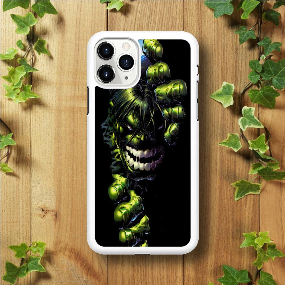 Hulk 001 iPhone 11 Pro Case-Rubber / White (2D Case)-Xtracase
