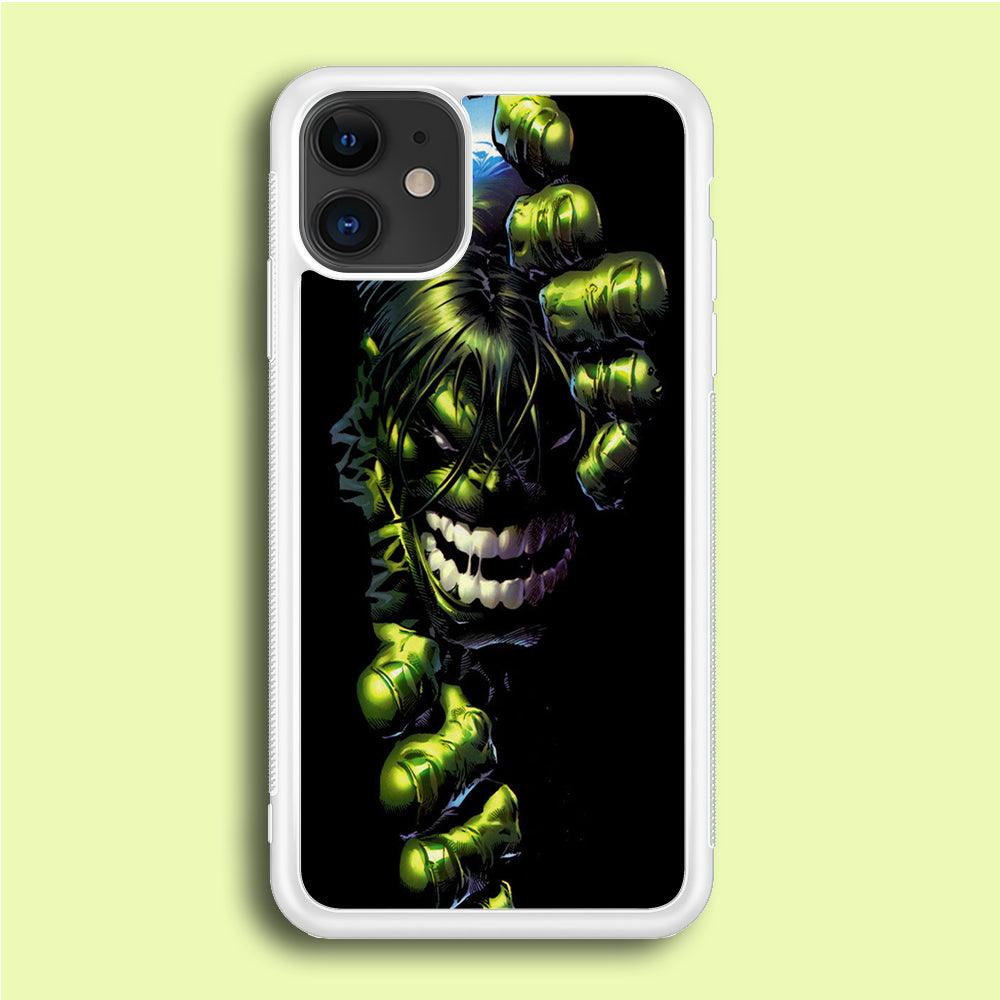 Hulk 001 iPhone 12 Case-Rubber / White (2D Case)-Xtracase
