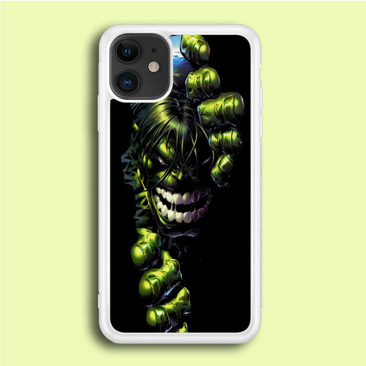 Hulk 001 iPhone 12 Case-Rubber / White (2D Case)-Xtracase