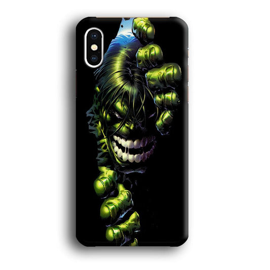 Hulk 001 iPhone X Case-Plastic / Full Wrap (3D Case)-Xtracase