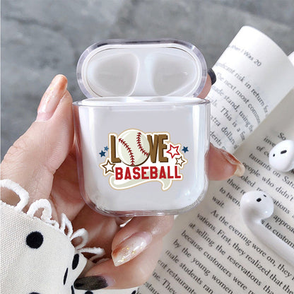 I Love Baseball Hard Plastic Protective Clear Case Cover For Apple Airpods