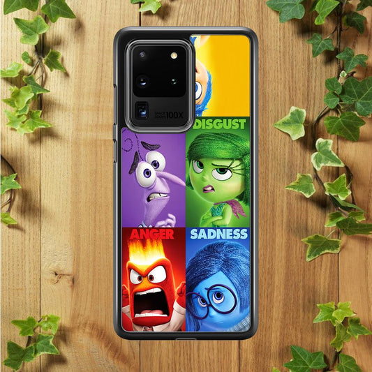 Inside Out Cartoon Samsung Galaxy S20 Ultra Case-Rubber / Black (2D Case)-Xtracase
