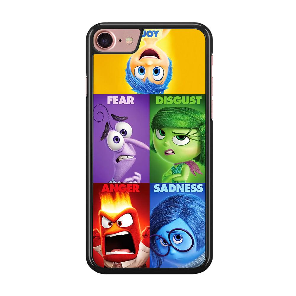 Inside Out Cartoon iPhone SE 2020 Case-Rubber / Black (2D Case)-Xtracase