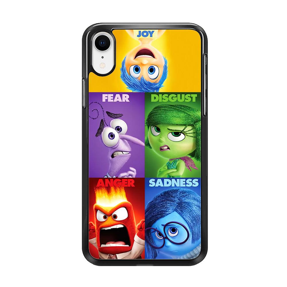 Inside Out Cartoon iPhone XR Case-Rubber / Black (2D Case)-Xtracase