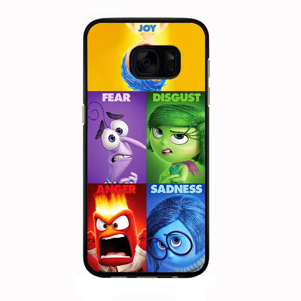 Inside Out Cartoon Samsung Galaxy S7 Edge Case-Rubber / Black (2D Case)-Xtracase