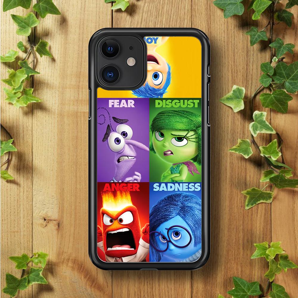 Inside Out Cartoon iPhone 11 Case-Rubber / Black (2D Case)-Xtracase