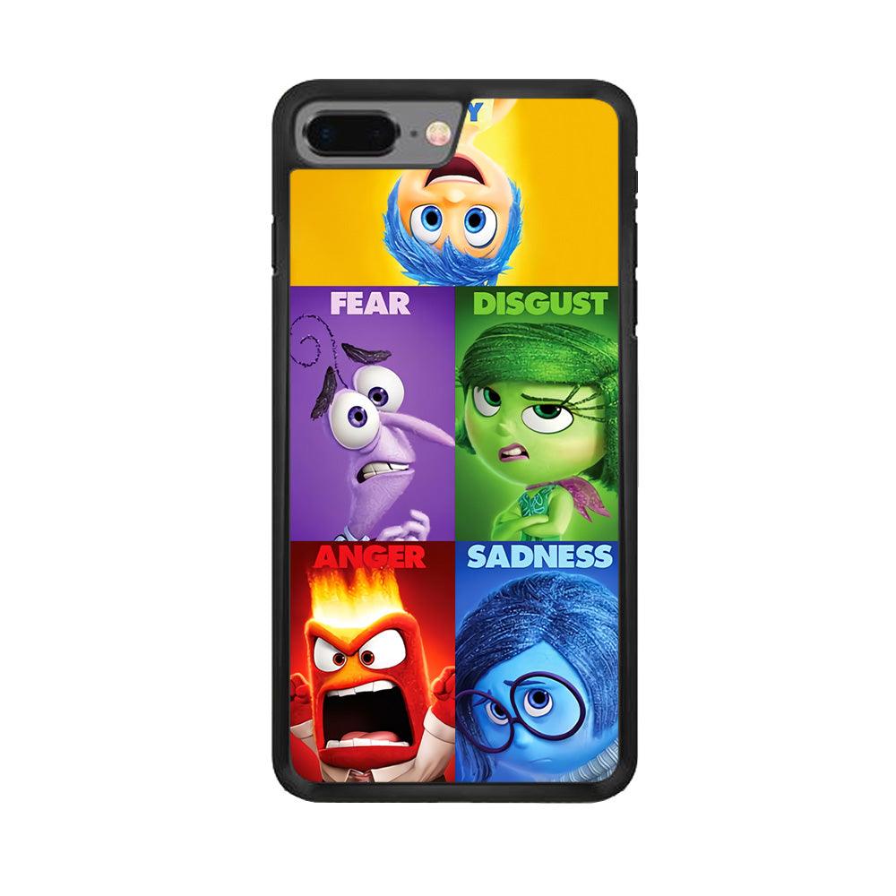 Inside Out Cartoo iPhone 8 Plus Case-Rubber / Black (2D Case)-Xtracase