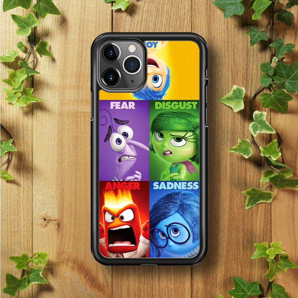 Inside Out Cartoon iPhone 11 Pro Max Case-Rubber / Black (2D Case)-Xtracase