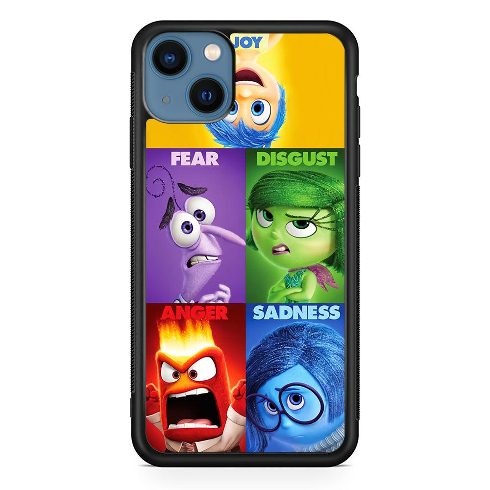 Inside Out Cartoon iPhone 13 Pro Case-Rubber / Black (2D Case)-Xtracase