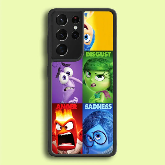 Inside Out Cartoon Samsung Galaxy S21 Ultra Case-Rubber / White (2D Case)-Xtracase
