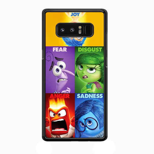 Inside Out Cartoon Samsung Galaxy Note 8 Case-Rubber / White (2D Case)-Xtracase