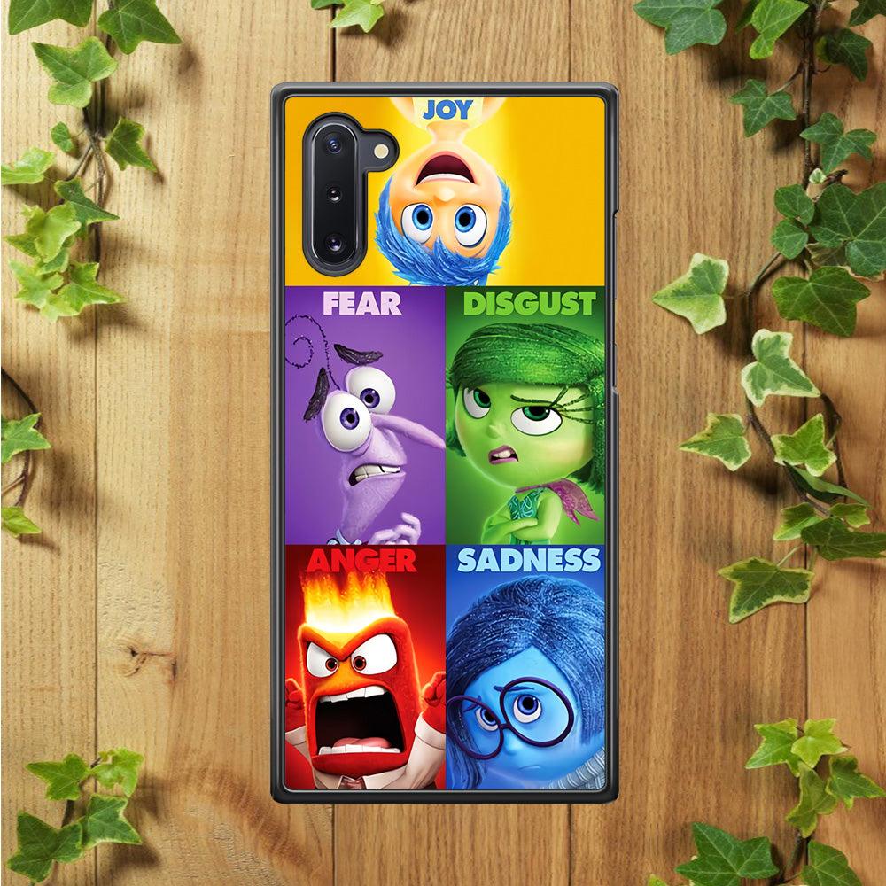 Inside Out Cartoon Samsung Galaxy Note 10 Case-Rubber / White (2D Case)-Xtracase