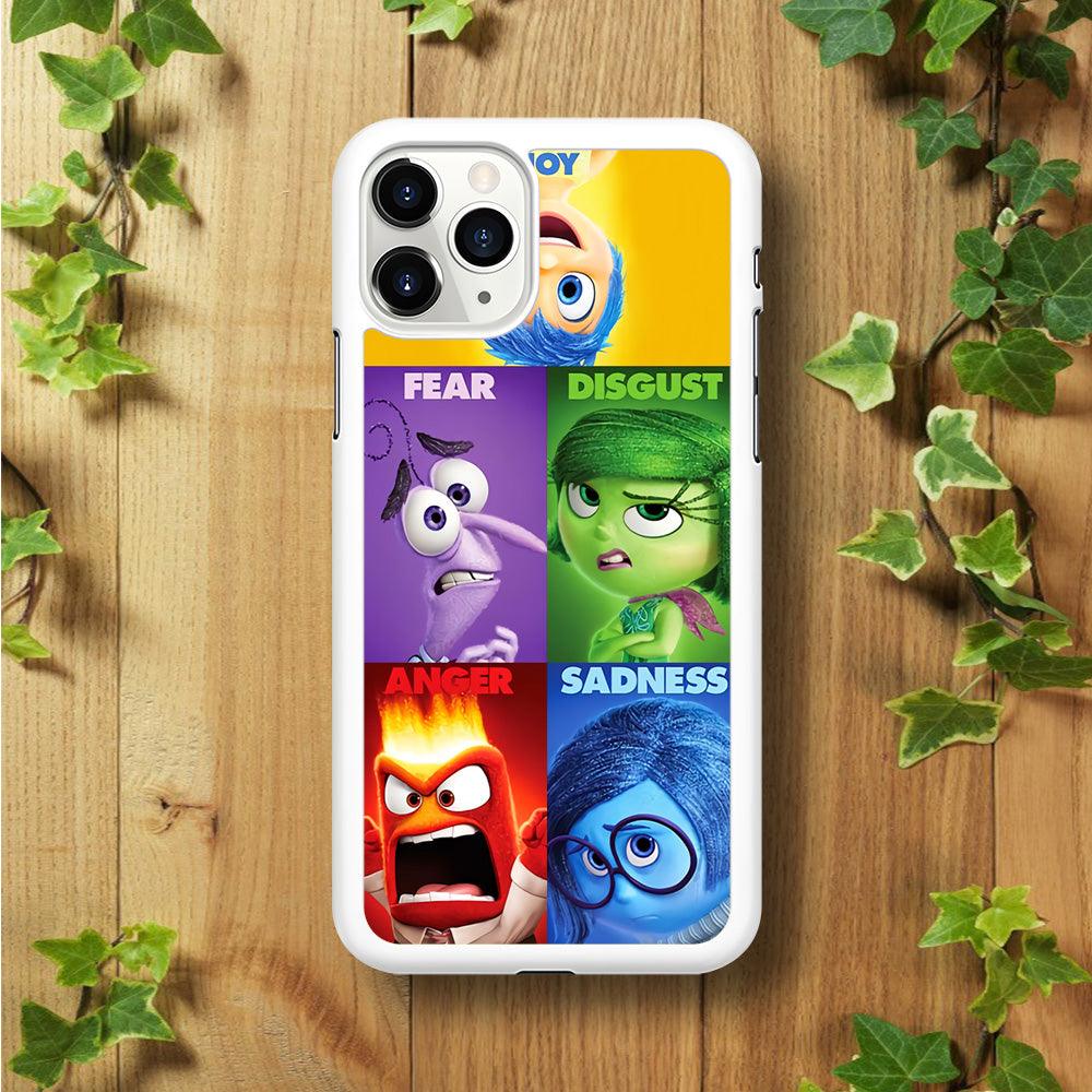Inside Out Cartoon iPhone 11 Pro Max Case-Rubber / White (2D Case)-Xtracase